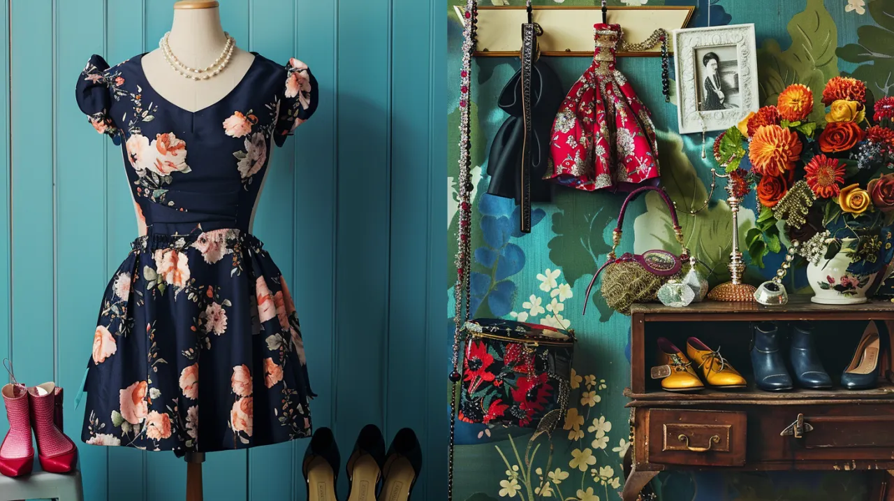 Granatowa sukienka w kwiaty: Klucz do modnego looku czy kicz?