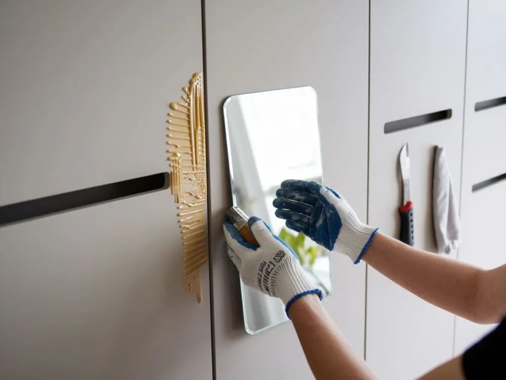 Czym przykleić lustro do szafy, aby uniknąć problemów z odklejaniem?