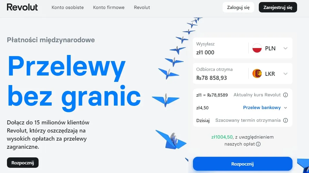 Revolut opłata za przelew i przewalutowanie 2023
