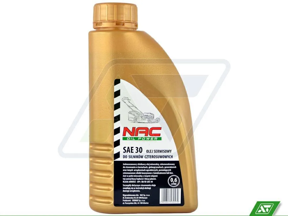 Jaki olej do kosiarki NAC? SAE 30, wymiana krok po kroku