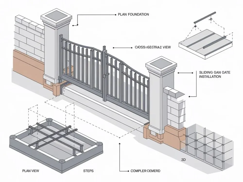Jaki fundament pod bramę przesuwną - uniknij kosztownych błędów