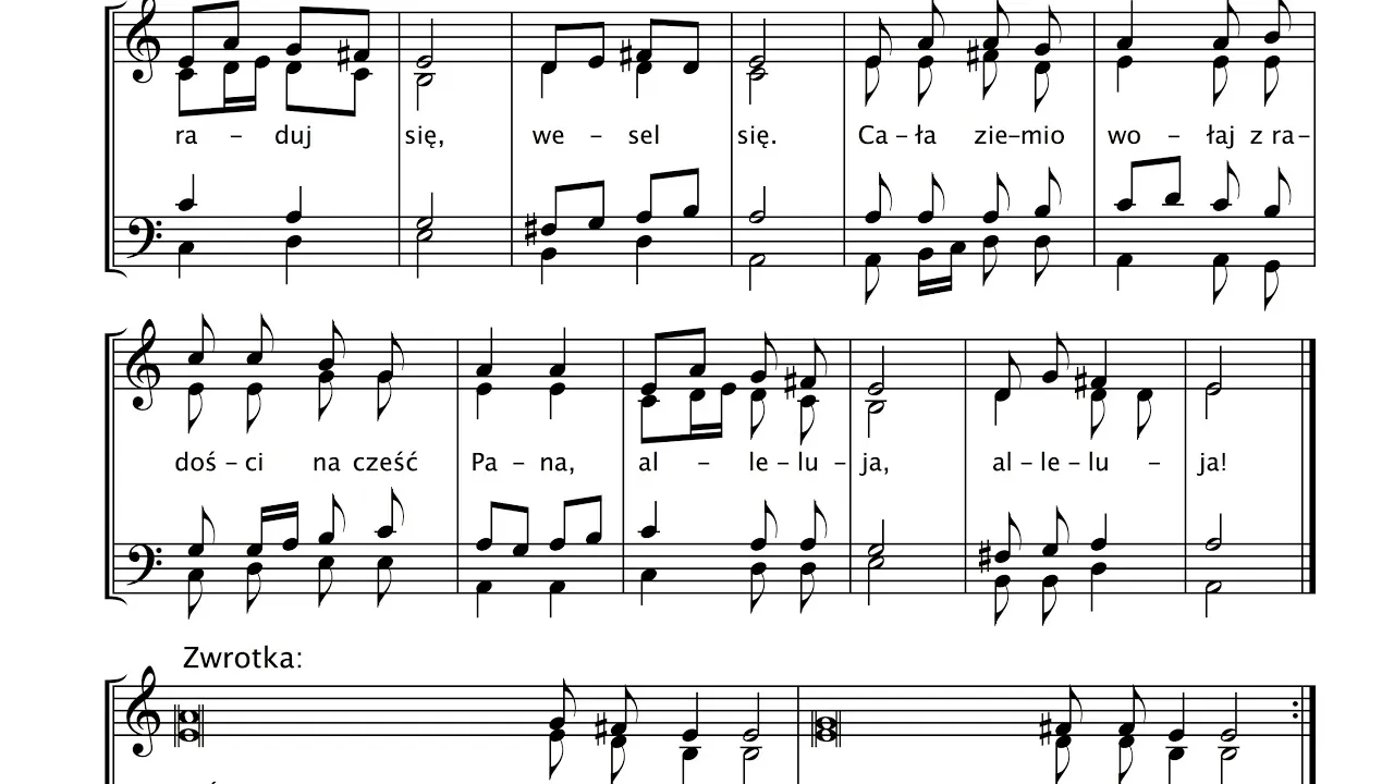 Cała ziemio wołaj partytura – znajdź nuty na Wielkanocne liturgie