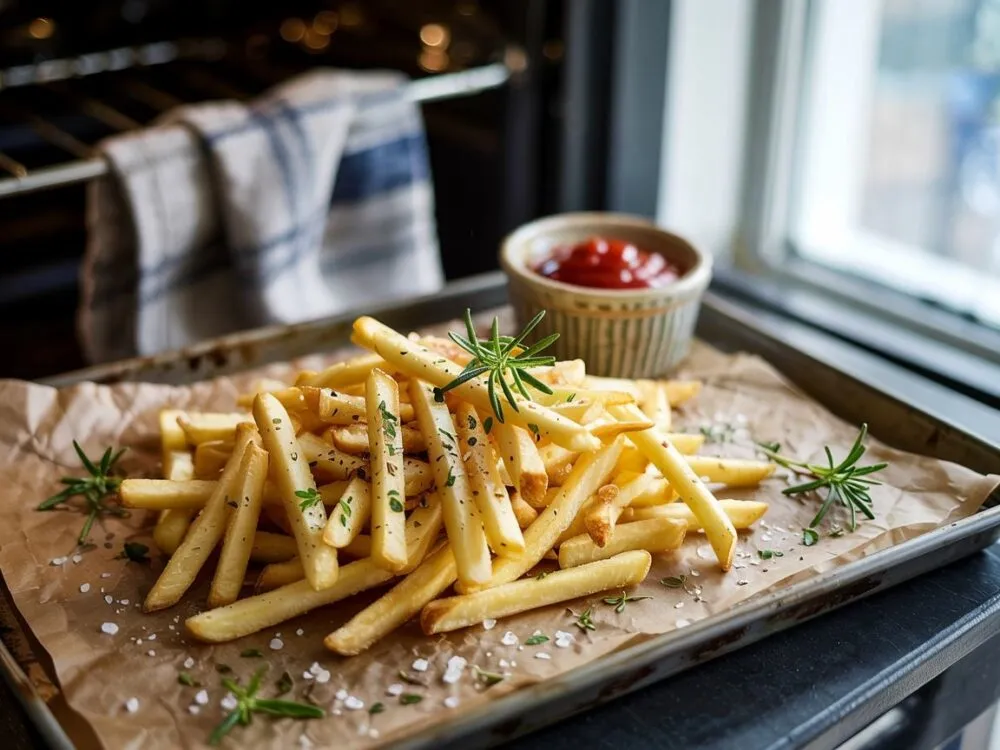 Idealne frytki z piekarnika: Ile piec, by były chrupiące?