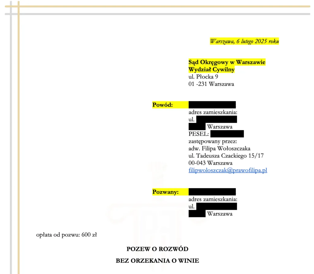Gdzie złożyć pozew o rozwód w Warszawie, aby uniknąć problemów?