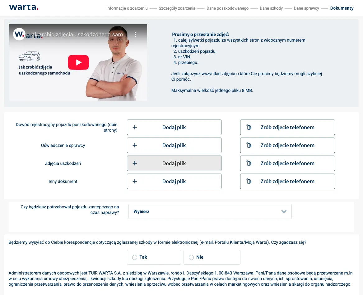 Warta jak zrobić zdjęcie: uniknij błędów przy zgłoszeniu szkody