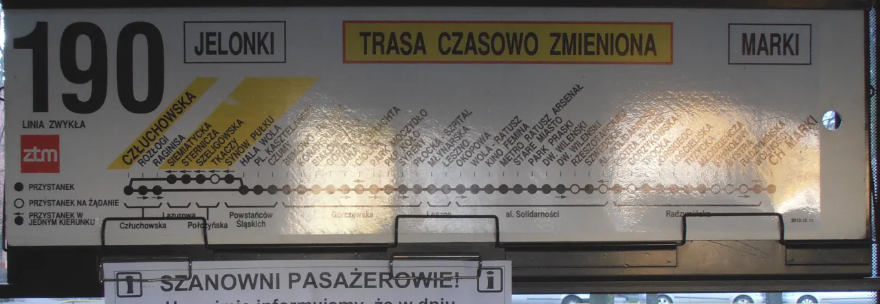 Rozkład jazdy 190 Warszawa – nie przegap ważnych informacji o kursach