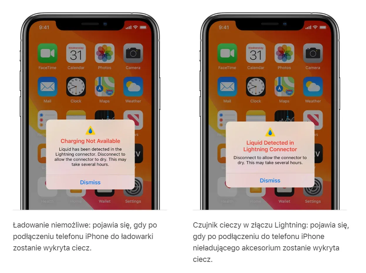 Wykryto ciecz iPhone - Co robić i czego unikać?