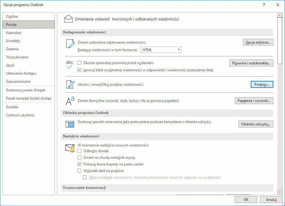 Jak ustawić stopkę Outlook - Jak zmienić stopkę w Outlooku?