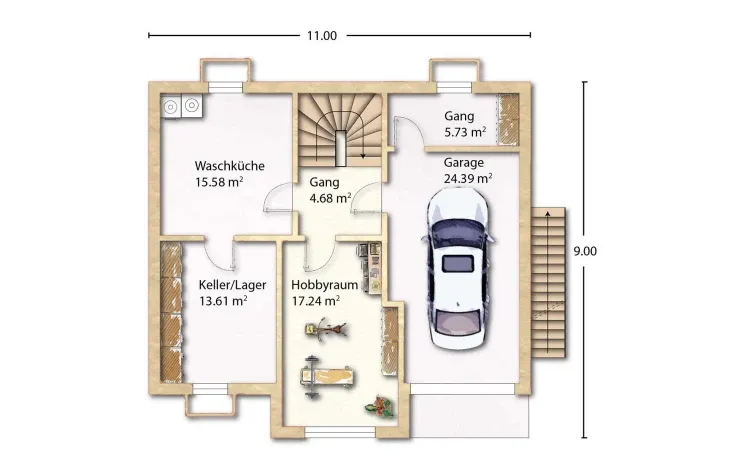 Vielfältige grundrisse für einfamilienhaus mit keller und garage entdecken