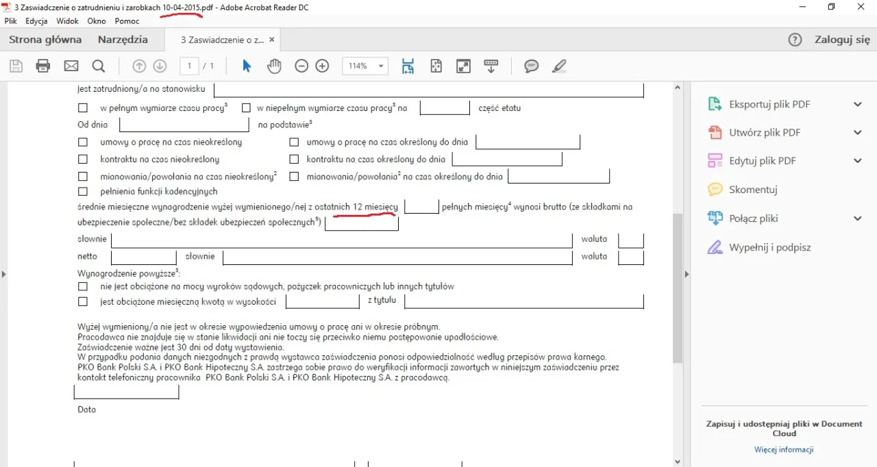 Zaświadczenie o zarobkach w Banku Pko Bp - Informacje i Porady