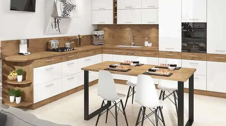 Jak dobrać blat kuchenny do podłogi, aby uniknąć wizualnego chaosu?