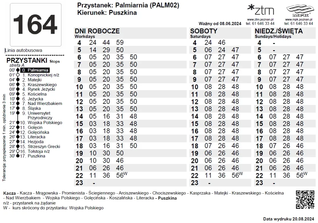 Rozkład jazdy 17 Poznań – sprawdź godziny odjazdów i przystanki
