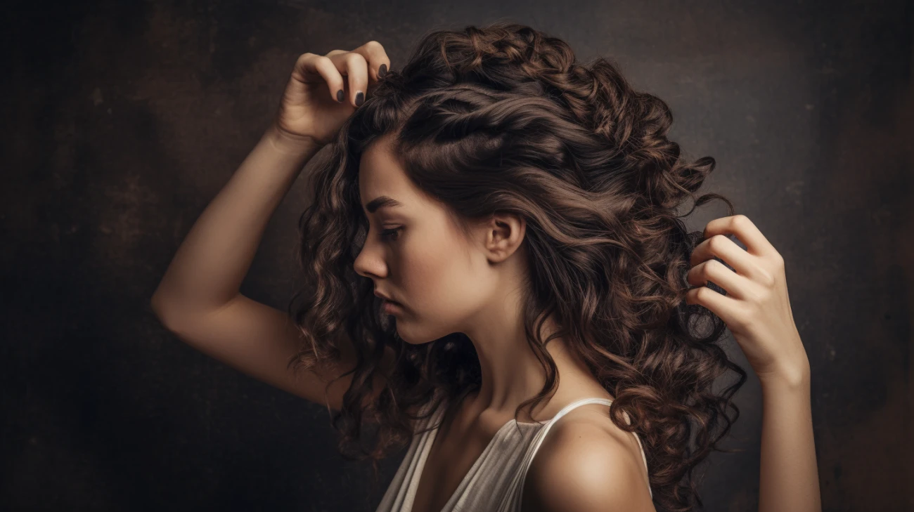 Fryzury kręcone do ramion - cieniowane włosy kręcone