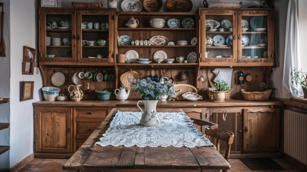 Kuchnia z jadalnią w stylu prowansalskim: ciepła aranżacja