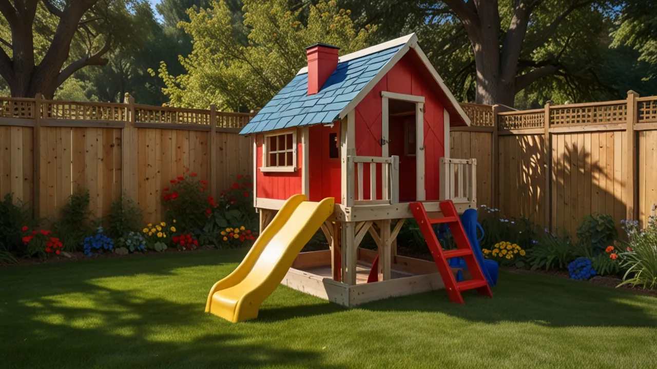 Jak samodzielnie zbudować drewniany domek dla dzieci ze zjeżdżalnią - kompletna instrukcja krok po kroku