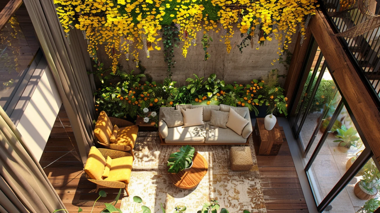 Przytulna aranżacja wnętrza w beżowo-brązowych odcieniach salonu