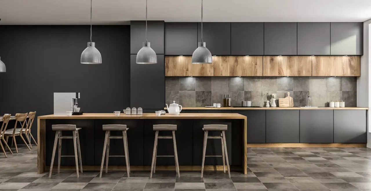 Salon z kuchnią: płytki czy panele - co wybrać, aby nie żałować?