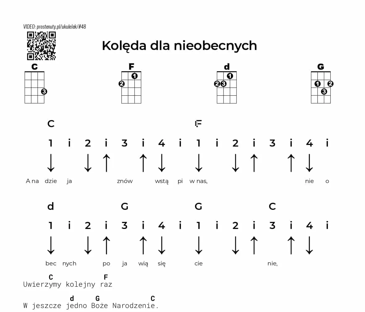 Kolęda dla nieobecnych akordy i chwyty gitarowe - nauczysz się w 10 minut