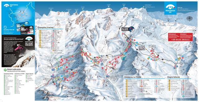 Mapa tras Champoluc - Monterosa Ski